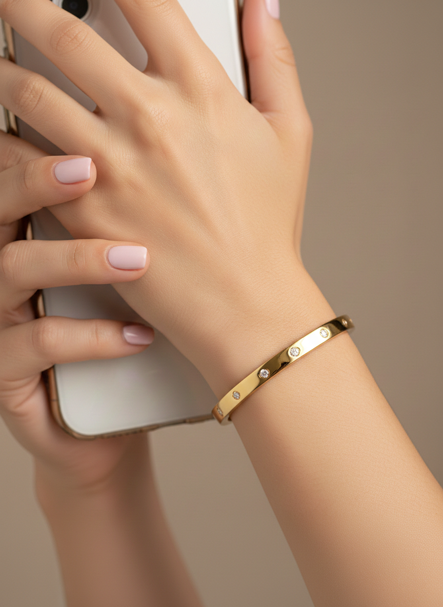 Crystal Love Bangle Bracelet